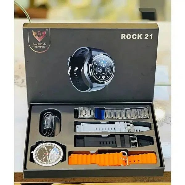 Rock 21 Smart Watch: Stylish, Smart, Durable, Fitness-Focused, Sleek Design HSSW-SLV-MAW-ZAM